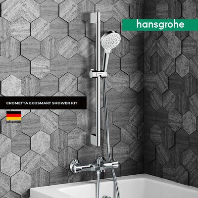 Hansgrohe Crometta Ecosmart Shower Kit With Shower Bar 65Cm Chrome