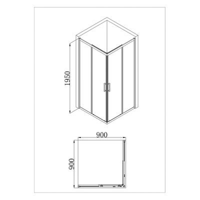 Milano Shower Cubical 900*900*1950 Chrome (Bb-4Fm) - Made In China