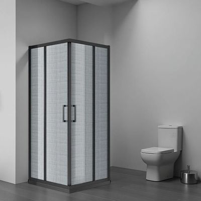 Milano Shower Cubicle Gun Metal+Sandwich Glass As Picture Pattern 900*900*1950 - Made In China