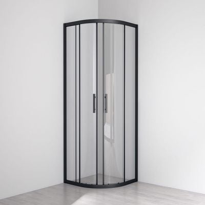 Milano Shower Cubicle 90x90 Matt Black (Kl5296422-Round)