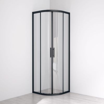 Milano Shower Cubicle 90x90 Matt Black (Kl5296422-Round)