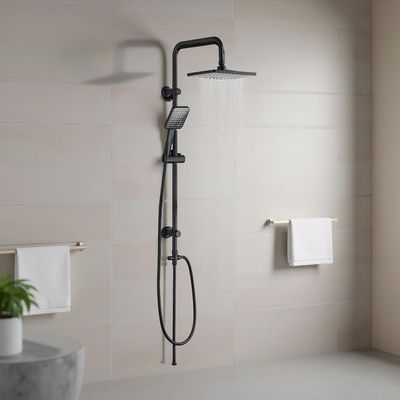 Milano Mia Shower Column Matt Black - With 5-Year Warranty