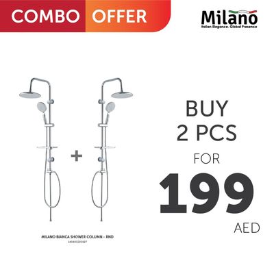 Milano Bianca Shower Column - Rnd - 2 Pcs Combo