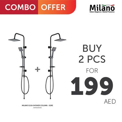 Milano Elisa Shower Column - Sqre -2 Pcs Combo