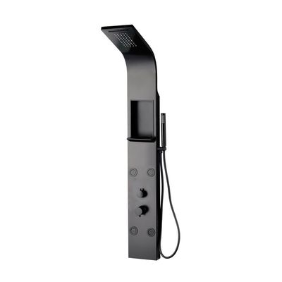 Milano Luxe Breeze Shower Panel - 1400X20MM Black - Made in China