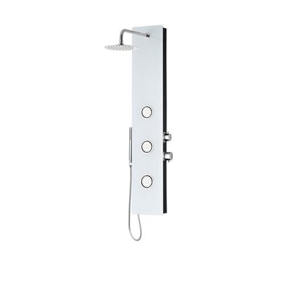 Milano Luxe Rain Shower Panel - 1400X210MM White Glass + Black - Made in China