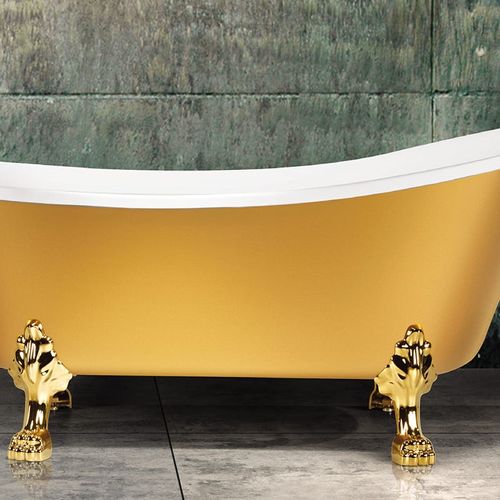 Milano Acrylic Freestanding Bathtub with Gold Leg & Pop Up waste - 170x70 cm