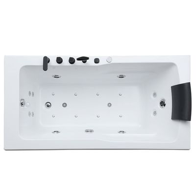 Milano Diva Massage Bathtub 1800*900*680 W/ Matt Black Mixer - Made In China