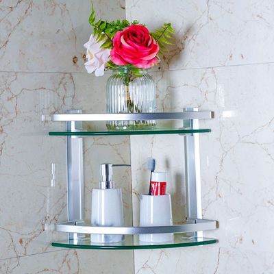 Milano Glass Corner Shelf Two Layer