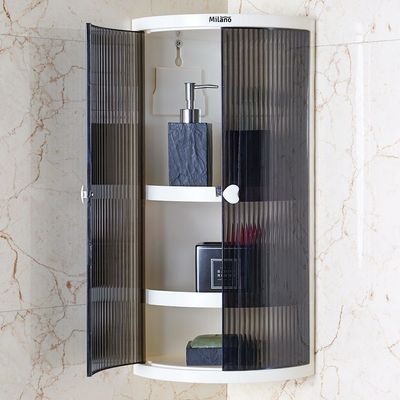 Milano Tricia Abs Corner Shelf3 Layer W/Blk Cover