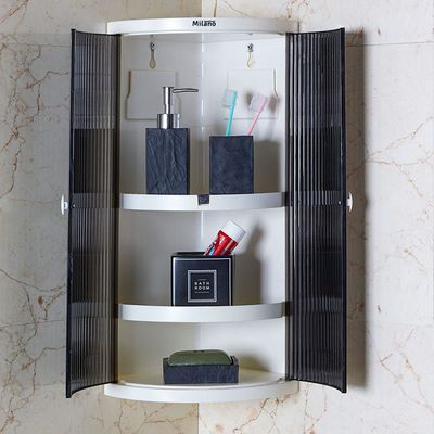 Milano Tricia Abs Corner Shelf3 Layer W/Blk Cover