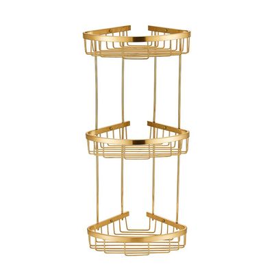 Milano Dora Ss Corner Three Layer Basket Matt Gold - Made In China