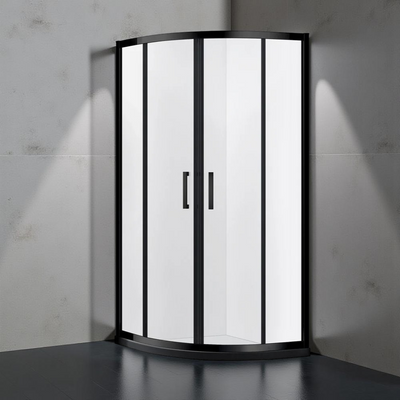 Milano Shower Cubicle  900*900*1950 Matte Black (Bb-4S)-Quadrant Made In China