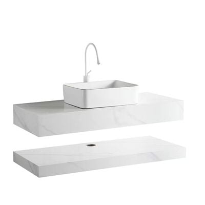 Milano Plus Este Marble Sng Ctr Top Basin SJ03 1200*500Mm (2Pcs/Set) White