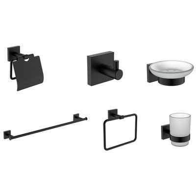 Milano Plus Andrea Bathroom Accs 6Pcs Gift Set Matt Blk