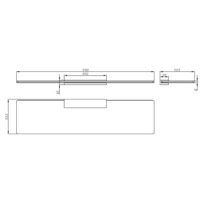 Milano Plus Andy Glass Shelf 600*130*20Mm