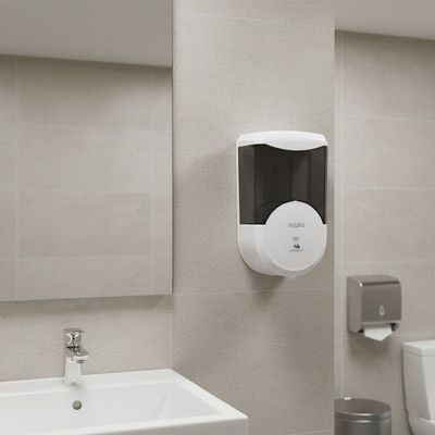 Milano Mille Wall-Mounted Liquid Soap Dispenser| Modern Refillable Bathroom & Kitchen Soap Pump with Sleek Design, Durable Build & Easy One-Handed Operation Black