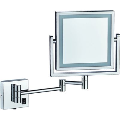 Milano Magnifying  Mirror With Led Light Square Chrome Color 