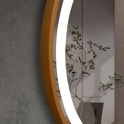 Milano Mirror Round  And Frame In Gold Finish W/Led - Made In China -Hs16466