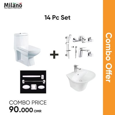 Milano Complete Bathroom 14 Pc Set