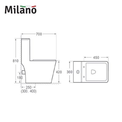 Milano Wc Model No 0830 White 250Mm