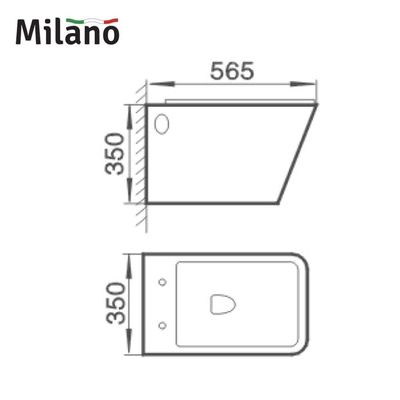 Milano Wall Hung WC Model 2051 WHITE 1PCS /SET