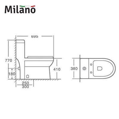 Milano Wc Model No: 184 White 250Mm