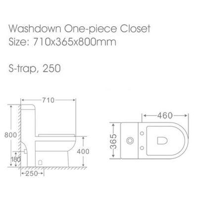 Milano Wc Model No:98C S-Trap Black 250Mm