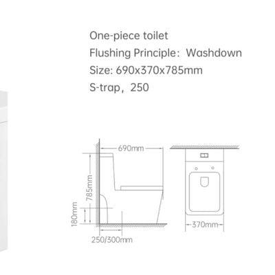 Milano Wc Model No.188 S-Trap 250Mm White With Pp Seat Cover