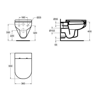 Is - Playa Wall Hung Wc  White J501901 & J493001