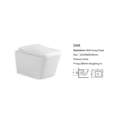 Milano Sam Wall Hung Wc 51.5X36X35 Cm