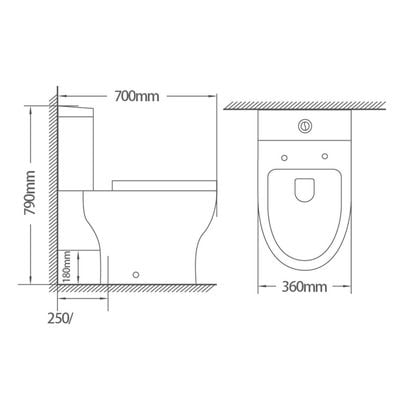 Milano Wc S-Trap Two Piece  Model No.2667 - Made In China