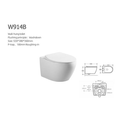 Milano Yuna Pro Wall Hung Wc W914B 530*380*350 White 