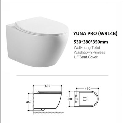 Milano Yuna Pro Wall Hung Wc W914B 530*380*350 White 