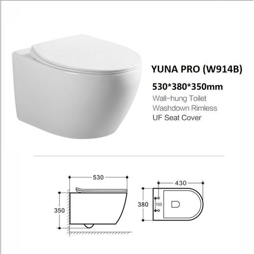Milano Yuna Pro Wall Hung Wc W914B 530*380*350 White 