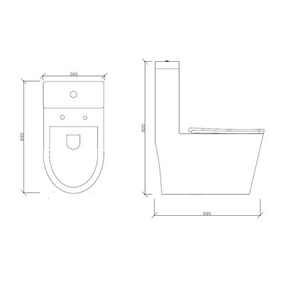 Milano Rimless Pro Wc Model.80673 S-Trap 250Mm White With Pp Seat Cover- Made In China