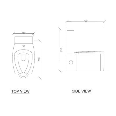 Milano WC Siphonic قطعة واحدة S-trap 300mm 1914 700*380*790mm أبيض مصنوع في الصين