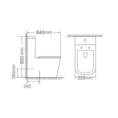 ميلانو WC قطعة واحدة S -trap 250mm 1911 660*350*800mm أبيض - مصنوعة في الصين