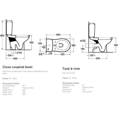 Is - Plan Cistern, Seat & Cover, S Cc Bowl White G060301