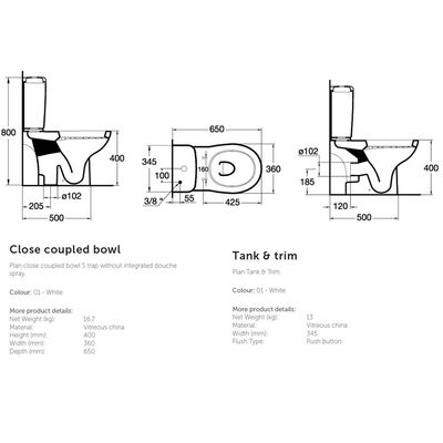 Is - Plan Cistern, Seat & Cover, S Cc Bowl White G060301