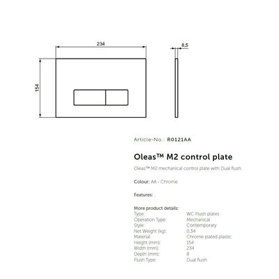 Is - Oleas M2 Control Dual Push Plate Chrome- R0121Aa