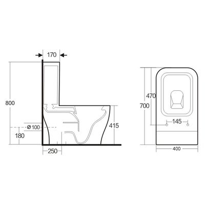Milano Plus Wc One Piece Pro A529 Uf Cover S Trap 250Mm White
