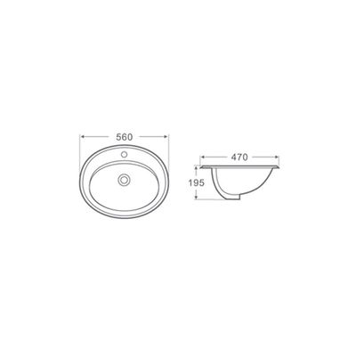 Above Counter Wash Basin Kn-221 White -Milano-Made In China