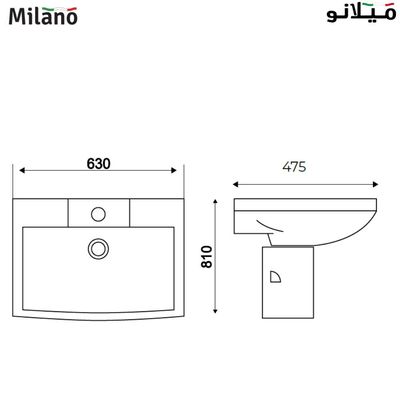 Milano Wall Hung Wash Basin Model- B32469 White