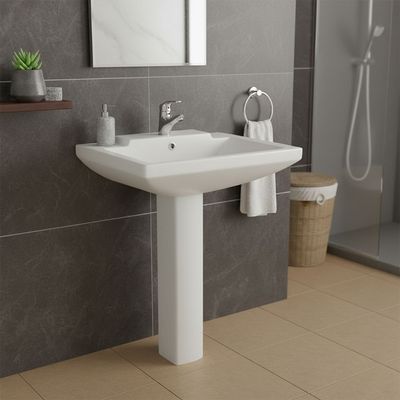 Milano Wash Basin With Pedestal Model-469 White