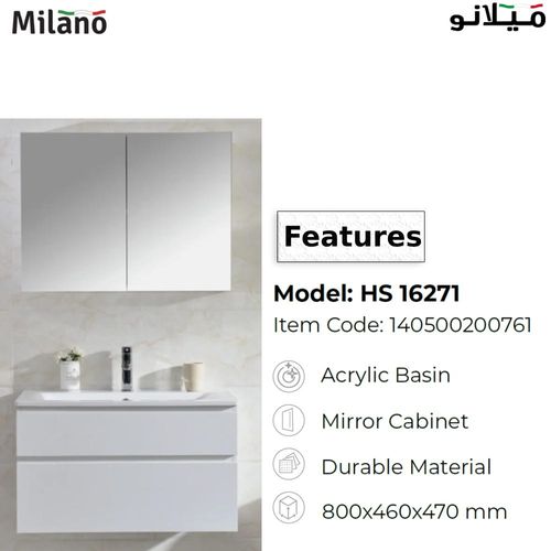 Vanity Model No. Hs 16271 800X460X450 (2Pcs/Set) Milano