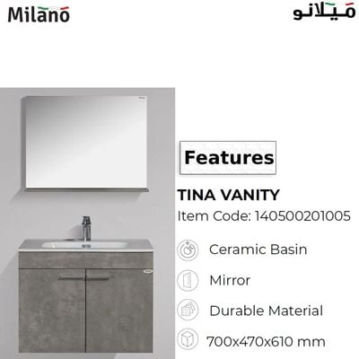 Milano Tina Vanity 700X455X600Mm- 3Pcs/Set