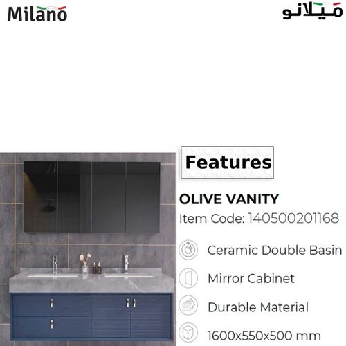 Milano Olive Vanity Model No. HS16321 with Mirror & Led 1600x550x500( 3CNTS/SET)