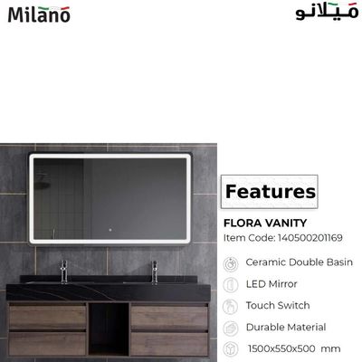 Milano Flora Vanity Model No. HS16322 with Mirror & Led