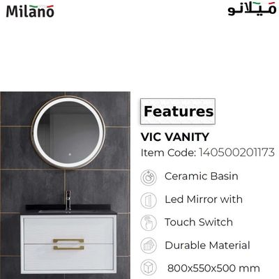 Milano Vic Vanity Model No. HS16326 with Mirror Cabinet Ceramic Basin